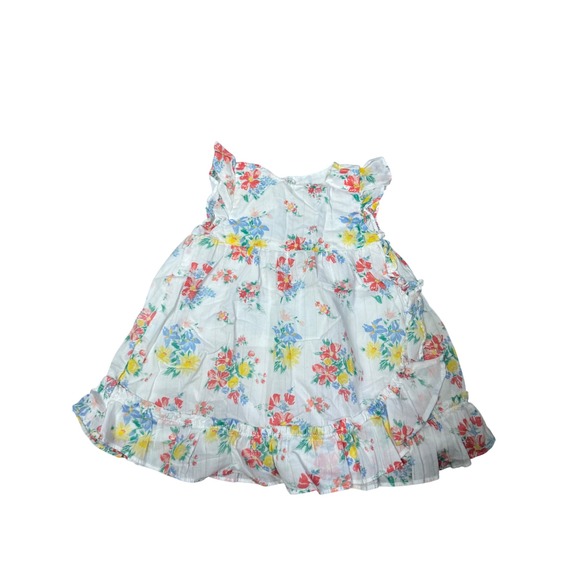 Janie and Jack Other - Janie and Jack Floral Ruffle Dress Baby Girl 6 to 12 Months White Summer Casual